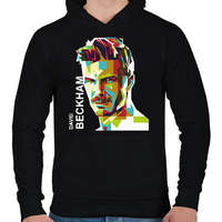 printfashion David Beckham focista - Férfi kapucnis pulóver - Fekete