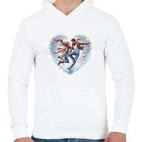 printfashion Boldog szerelem télen - Férfi kapucnis pulóver - Fehér