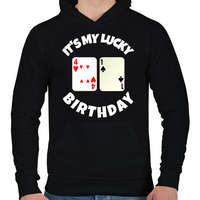 printfashion 41 POKER SZÜLINAP - Férfi kapucnis pulóver - Fekete