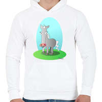 printfashion Szürke paci - Férfi kapucnis pulóver - Fehér