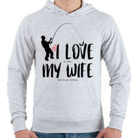 printfashion I love it when my wife lets me go fishing without saying anything - Férfi kapucnis pulóver - Sport szürke