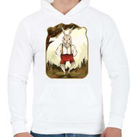 printfashion Vintage nyúl - Férfi kapucnis pulóver - Fehér