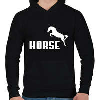 printfashion HORSE (Puma stílus) - Férfi kapucnis pulóver - Fekete