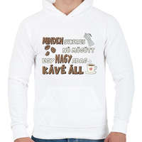 printfashion Minden sikeres nő mögött egy nagy adag kávé áll - Férfi kapucnis pulóver - Fehér