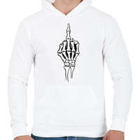 printfashion Csontváz középső ujj - Férfi kapucnis pulóver - Fehér