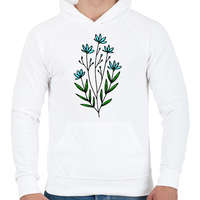 printfashion virág-005 - Férfi kapucnis pulóver - Fehér