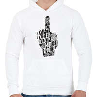 printfashion középső ujj - Férfi kapucnis pulóver - Fehér