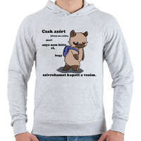 printfashion Kenny, a capybara és a suli (fekete szöveg) - Férfi kapucnis pulóver - Sport szürke