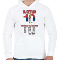 printfashion Djokovic - Australian Open - Férfi kapucnis pulóver - Fehér