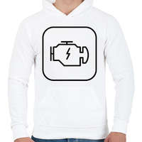 printfashion Check Engine - Férfi kapucnis pulóver - Fehér