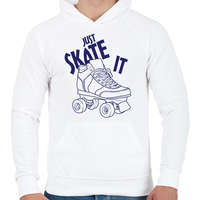 printfashion Just skate it - Férfi kapucnis pulóver - Fehér