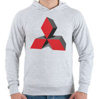 printfashion MITSUBISHI 3D - Férfi kapucnis pulóver - Sport szürke