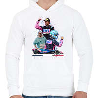 printfashion Pierre Gasly - Férfi kapucnis pulóver - Fehér