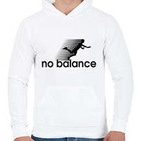 printfashion No Balance - Férfi kapucnis pulóver - Fehér
