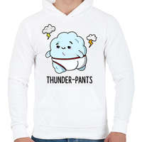 printfashion Thunder-pants - Férfi kapucnis pulóver - Fehér