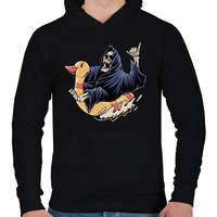 printfashion Kaszás a strandon - Férfi kapucnis pulóver - Fekete