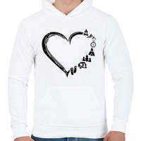 printfashion outdoor szív - Férfi kapucnis pulóver - Fehér