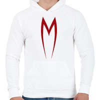 printfashion Mach 5 - Férfi kapucnis pulóver - Fehér