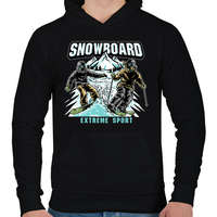 printfashion Snowboard extreme sport - Férfi kapucnis pulóver - Fekete