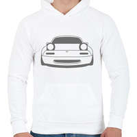 printfashion Mazda mx-5 Szürke - Férfi kapucnis pulóver - Fehér