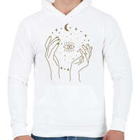 printfashion Eye of the space - Férfi kapucnis pulóver - Fehér