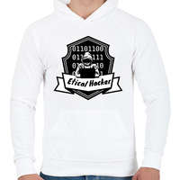 printfashion etikus hecker - Férfi kapucnis pulóver - Fehér