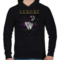 printfashion Luxus - Férfi kapucnis pulóver - Fekete