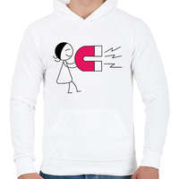 printfashion Mágneses vonzás - Női - Férfi kapucnis pulóver - Fehér