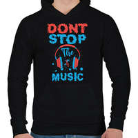 printfashion Zene - don't stop the music - Férfi kapucnis pulóver - Fekete