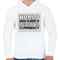 printfashion World-needs-to-move-to-digital-currency - Férfi kapucnis pulóver - Fehér