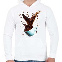 printfashion Kávé robbanás - Férfi kapucnis pulóver - Fehér