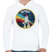 printfashion NASA vintage - Férfi kapucnis pulóver - Fehér