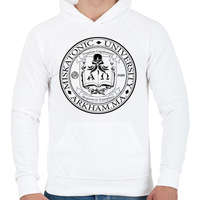printfashion Miskatonic University (fekete) - Férfi kapucnis pulóver - Fehér