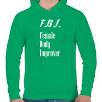printfashion F.B.I. - női test fejlesztő - Férfi kapucnis pulóver - Zöld