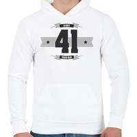 printfashion b-day-41-dark-lightgrey - Férfi kapucnis pulóver - Fehér