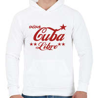 printfashion Cuba libre - Férfi kapucnis pulóver - Fehér