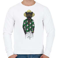 printfashion Fashion Panther - Férfi pulóver - Fehér