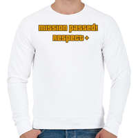 printfashion MISSION PASSED! RESPECT+ - Férfi pulóver - Fehér