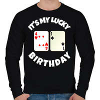 printfashion 41 POKER SZÜLINAP - Férfi pulóver - Fekete