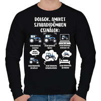 printfashion Traktoros szabadidő - Férfi pulóver - Fekete