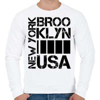 printfashion New York Brooklyn USA - Férfi pulóver - Fehér