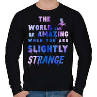 printfashion a világ csodálatos lehet, ha kissé furcsa vagy - Férfi pulóver - Fekete