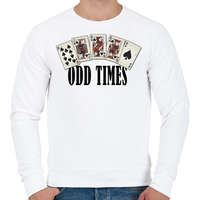 printfashion Póker Royal flush - odd times - tökéletes pillanatok - Férfi pulóver - Fehér