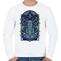 printfashion Kék vászon - Férfi pulóver - Fehér