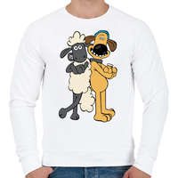 printfashion Shaun, a bárány - Férfi pulóver - Fehér