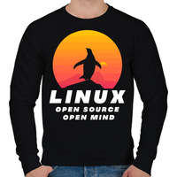 printfashion Linux - open source - Férfi pulóver - Fekete