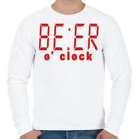 printfashion BE:ER o'clock - Férfi pulóver - Fehér