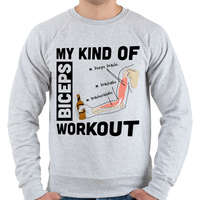 printfashion My Kind Of BICEPS Workout /w/ - Férfi pulóver - Sport szürke