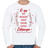 printfashion Ő egy Édesanya - Férfi pulóver - Fehér