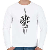 printfashion Csontváz középső ujj - Férfi pulóver - Fehér